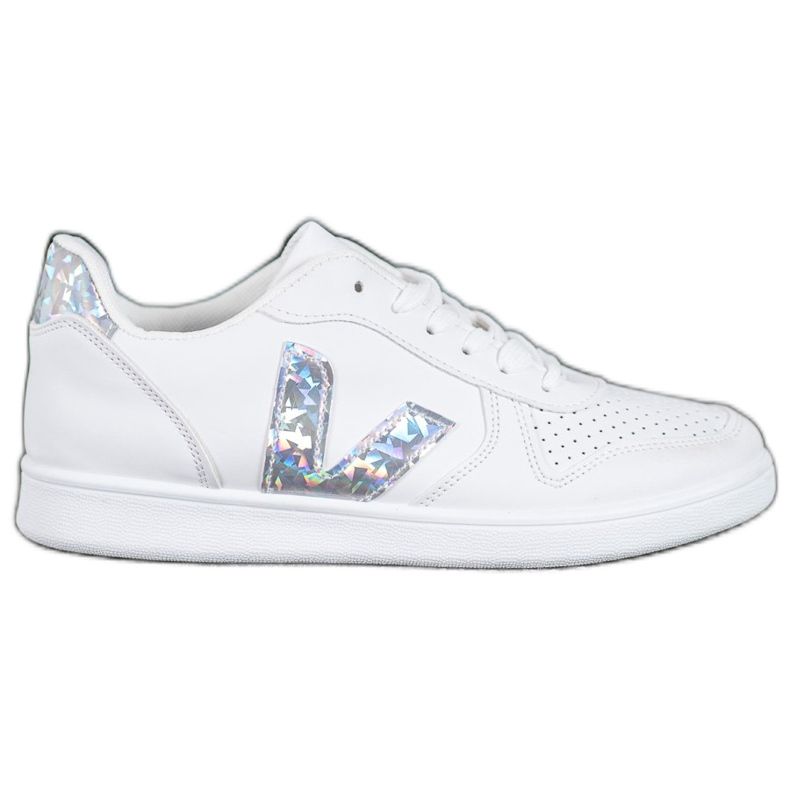 SHELOVET Chaussures Blanches Avec Inserts Holo