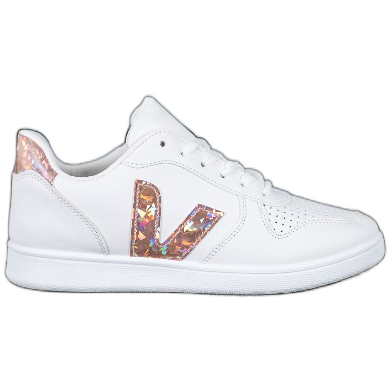 SHELOVET Chaussures Blanches Avec Inserts Holo