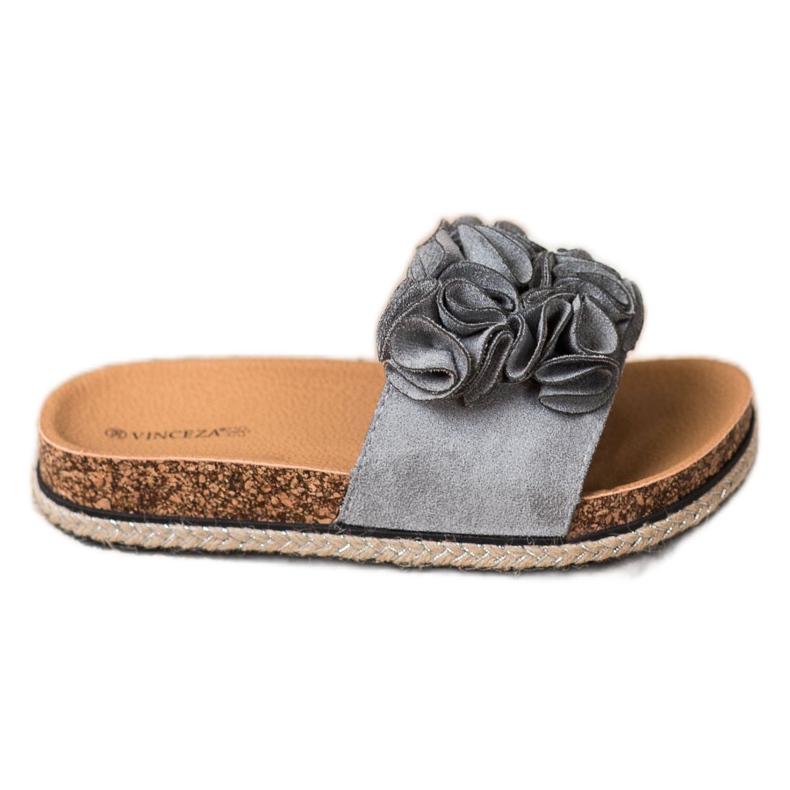 Chaussons Confortables à Fleurs VINCEZA gris Chaussons Confortables à Fleurs VINCEZA gris