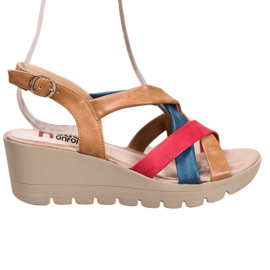 Kylie Sandales compensées confortables multicolore