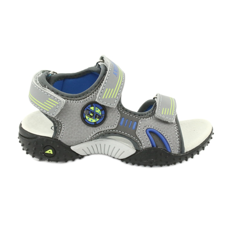 American Club Sandales semelle intérieure cuir American HL20/20, gris-bleu