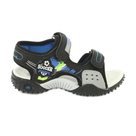 American Club Sandals en cuir insert HL21 / 20 noir / bleu