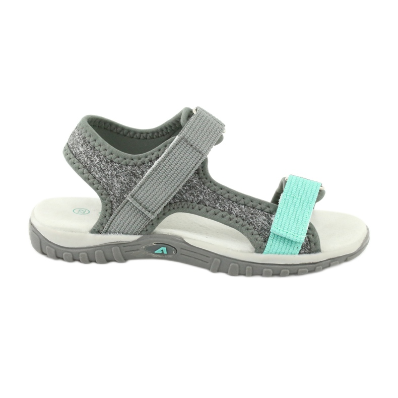 American Club RL24/20 sandales grises avec empiècement en cuir