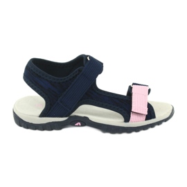 Sandales avec insert en cuir American Club RL24/20 bleu marine rose