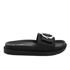 Chaussons noirs avec boucle YQ10067 le noir