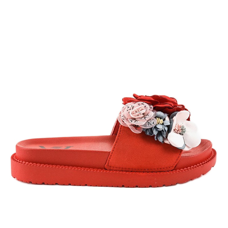 Chaussons rouges à fleurs PT-109