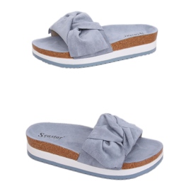 Chaussons bleu femme bleu SS116P Bleu