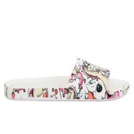 Chaussons Licorne Blanc CK83 Blanc multicolore