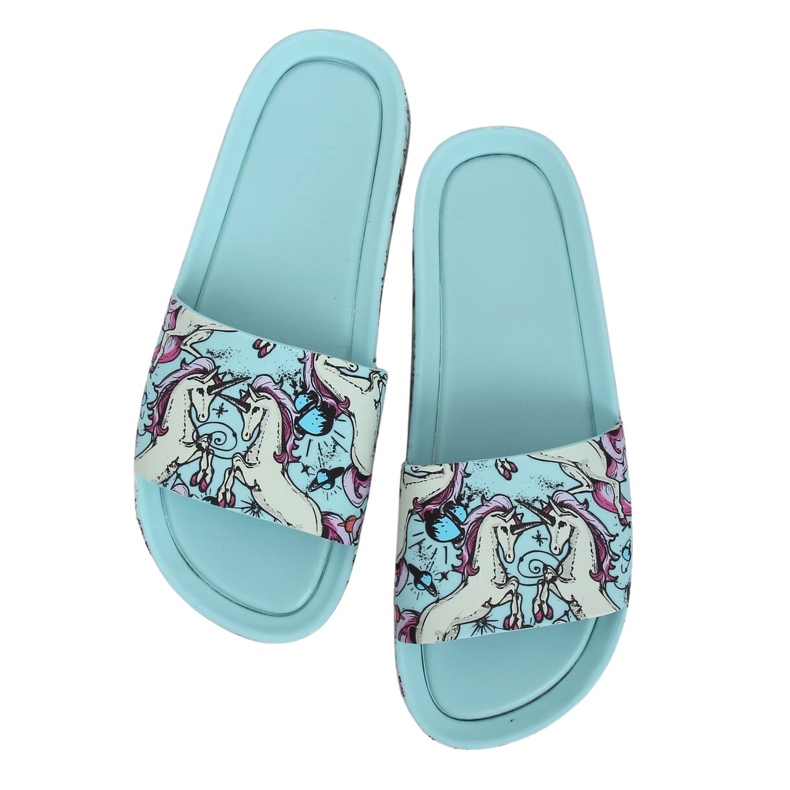 Chaussons licorne bleu CK83 L.BLUE