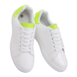 Baskets femme blanches et fluo LV101P Flugreen jaune