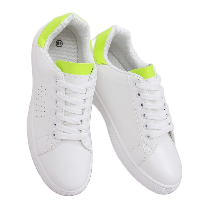 Baskets femme blanches et fluo LV101P Flugreen jaune