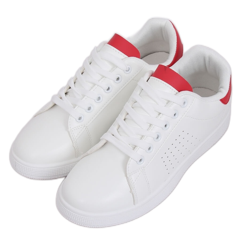 Baskets femme blanches et rouges LV101P Rouge