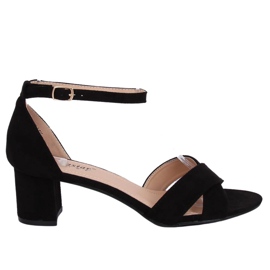 Sandales à talons noires F189P Noir le noir