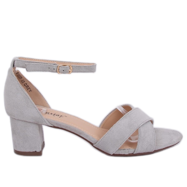 Sandales à talons grises F189P Gris