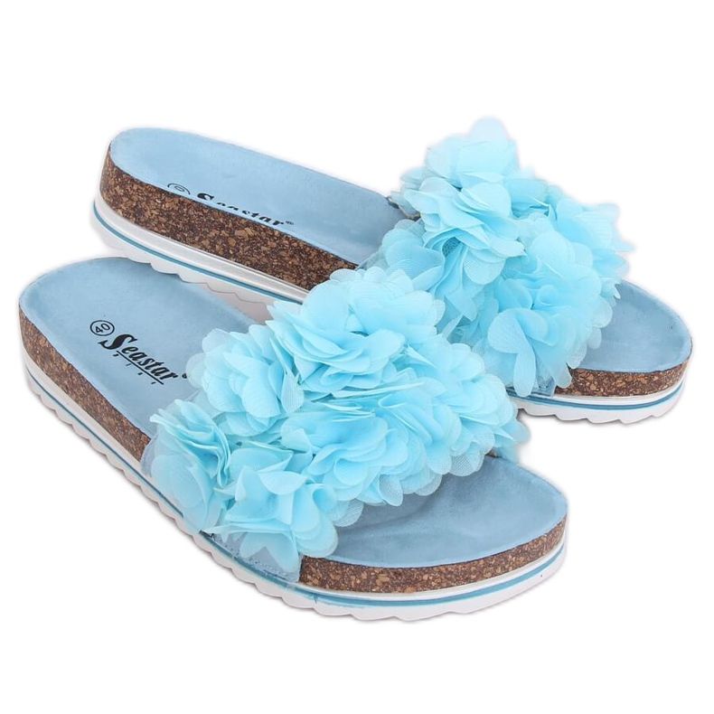 Pantoufles Flower power bleues BG47P Blue Ii Quality