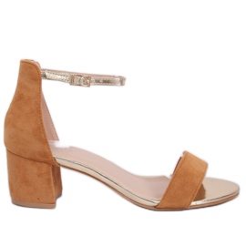 Sandales à talon camel M307P Camel brun