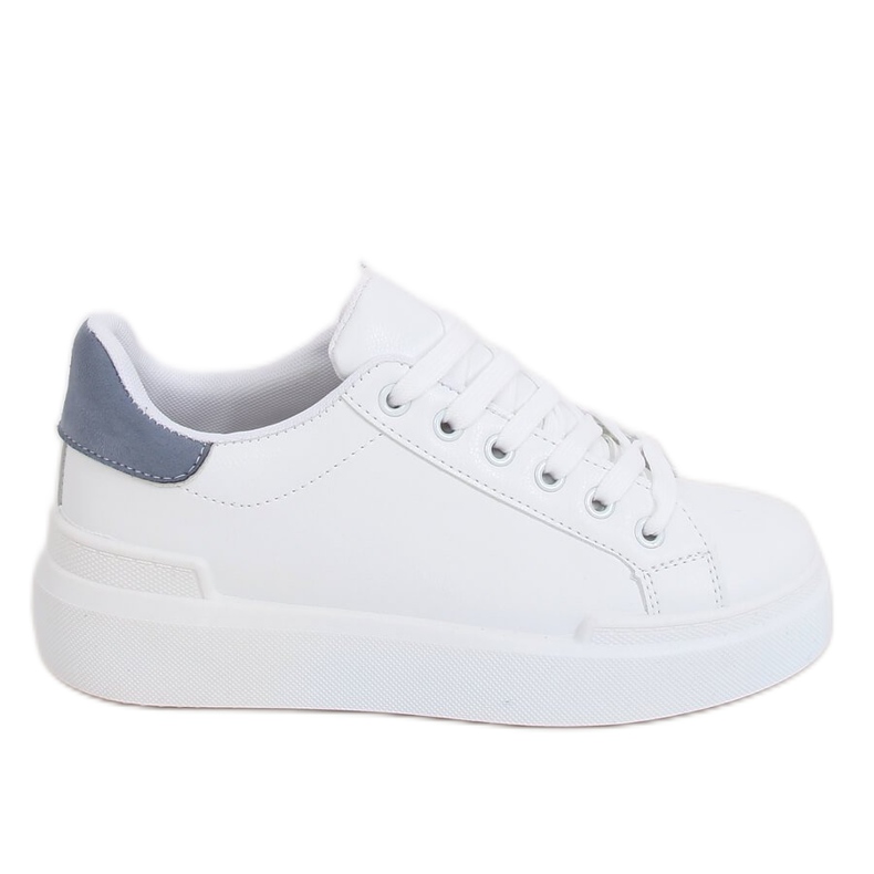 Baskets femme blanches 85-428 BLANC / BLEU