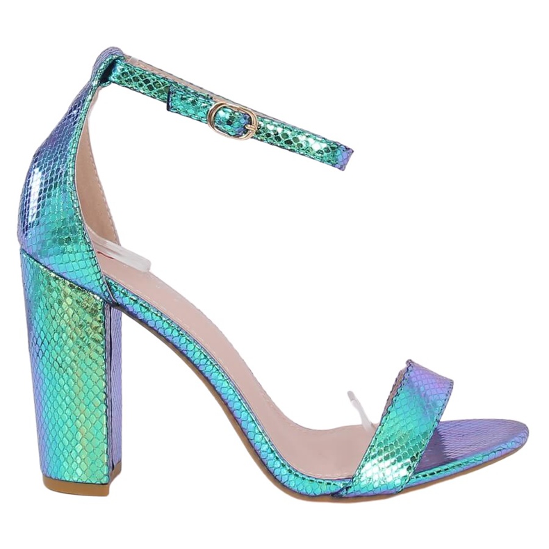 Sandales à talons holographiques TU135P Vert bleu