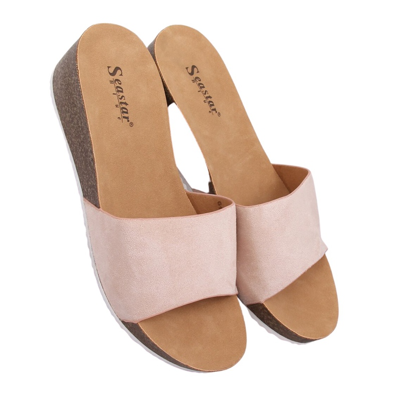 G186P Chaussons compensés beiges beiges