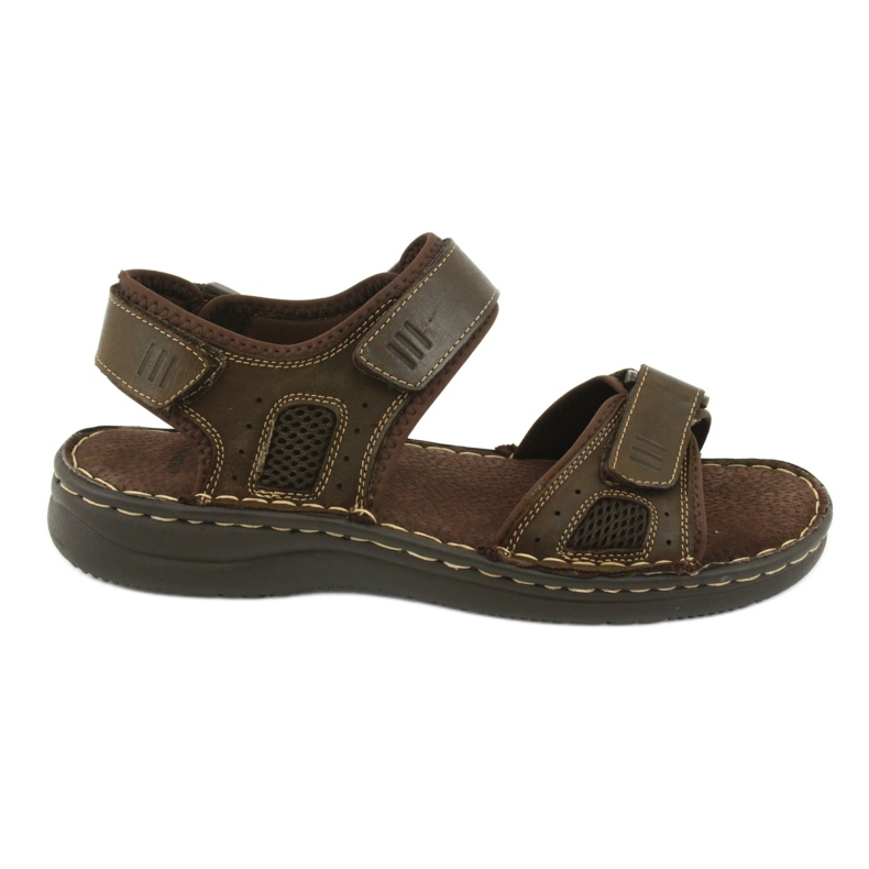 Sandales de sport confortables American Club CY13 / 20 en cuir brun