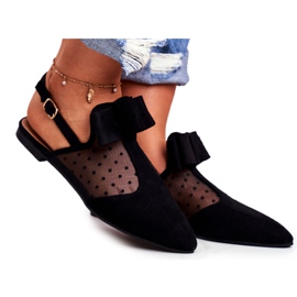 Lu Boo Femmes Ballerina Bows Mule Domino Noir
