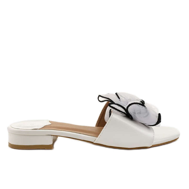 Chaussons blancs avec un nœud sur le talon XH1021 blanche Chaussons blancs avec un nœud sur le talon XH1021 blanche