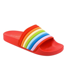 Chaussons noirs avec un arc-en-ciel 2456-1 multicolore