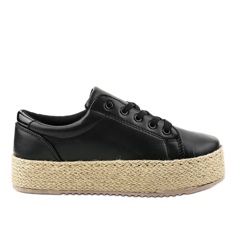 Espadrilles noires à lacets 6220 le noir