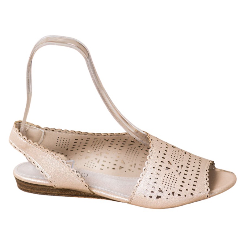 Goodin Sandales dorées brillantes d'or Goodin Sandales dorées brillantes d'or