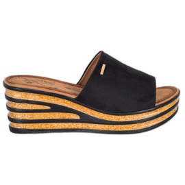 Goodin Pantoufles compensées élégantes noir