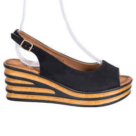 Goodin Sandales en daim clair noir