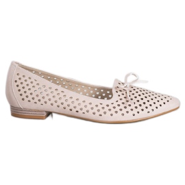 Goodin Ballerines élégantes ajourées beige