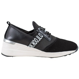 Baskets en cuir Look VINCEZA le noir