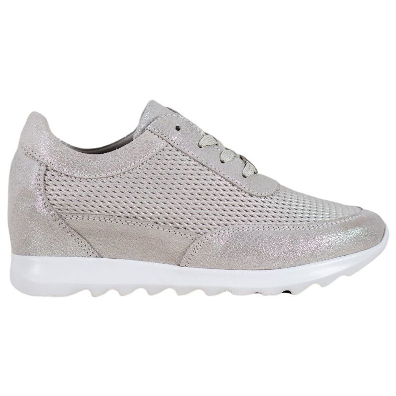 Baskets en cuir brillant VINCEZA gris