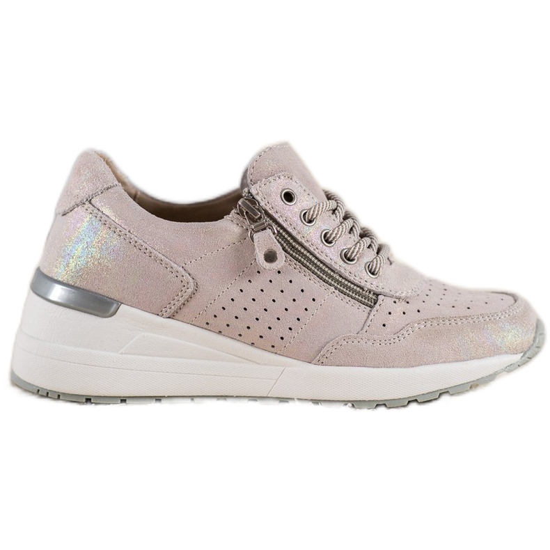 Baskets en cuir avec fermeture éclair VINCEZA brun