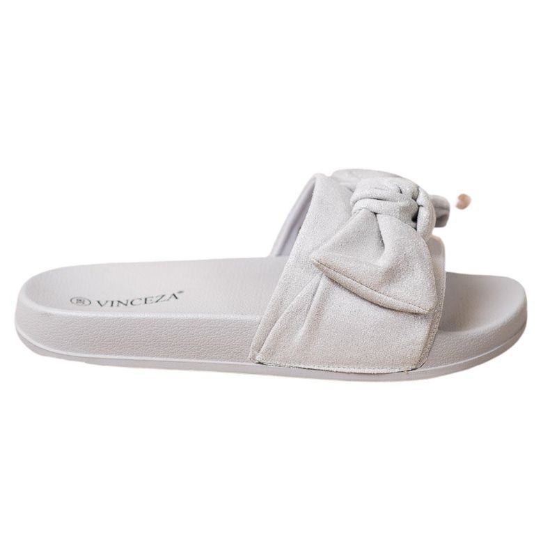 Pantoufles VINCEZA avec nœud gris