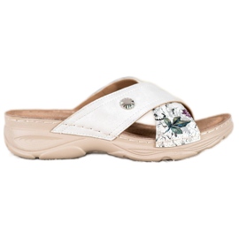 Chaussons sur la plateforme VINCEZA blanc