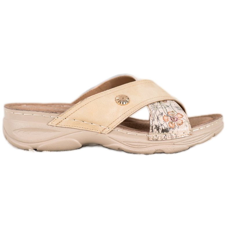 Chaussons sur la plateforme VINCEZA beige