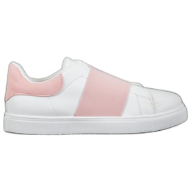SHELOVET Chaussures à enfiler avec une bande élastique blanc rose