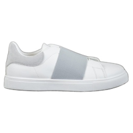 SHELOVET Chaussures à enfiler avec une bande élastique blanc gris