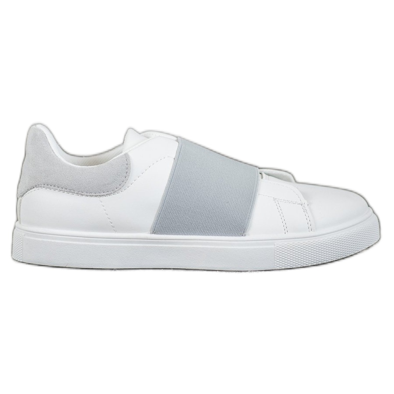 SHELOVET Chaussures à enfiler avec une bande élastique blanche gris SHELOVET Chaussures à enfiler avec une bande élastique blanche gris