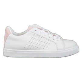SHELOVET Chaussures blanches avec empiècements en daim