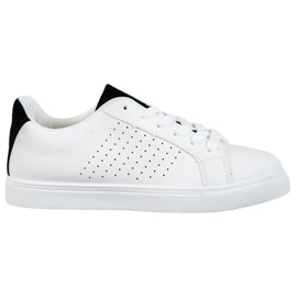 SHELOVET Chaussures blanches avec empiècements en daim