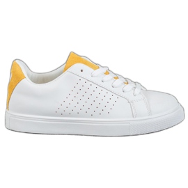 SHELOVET Chaussures blanches avec empiècements en daim
