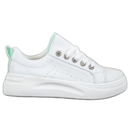 SHELOVET Baskets à la mode sur la plate-forme blanc