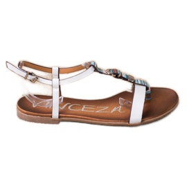 Sandales Avec Ceinture Décorative VINCEZA blanche