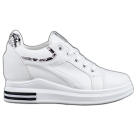 Lovery Espadrilles de coin blanc