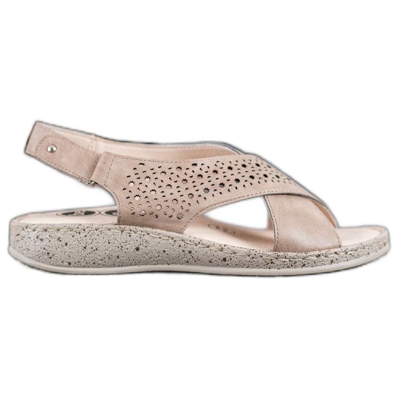 SHELOVET Sandales velcro confortables brun