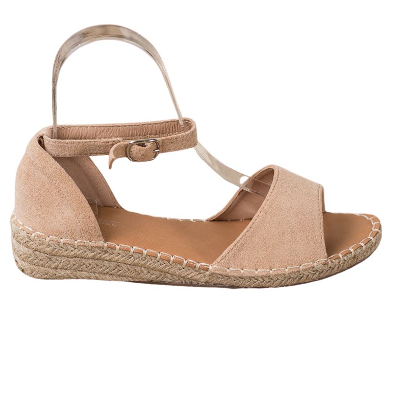 SHELOVET Sandales Espadrilles en Daim brun