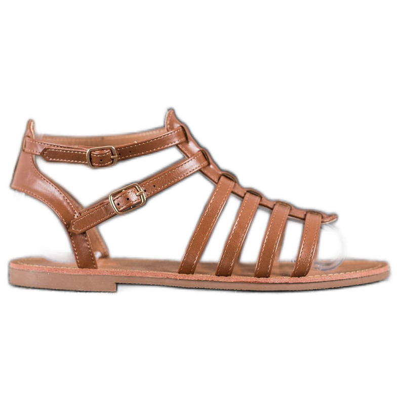 SHELOVET Sandales romaines brunes